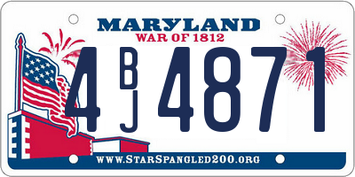 MD license plate 4BJ4871
