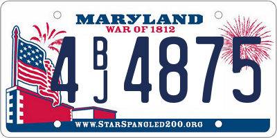 MD license plate 4BJ4875