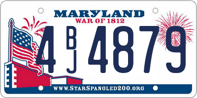 MD license plate 4BJ4879