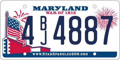 MD license plate 4BJ4887