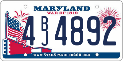 MD license plate 4BJ4892