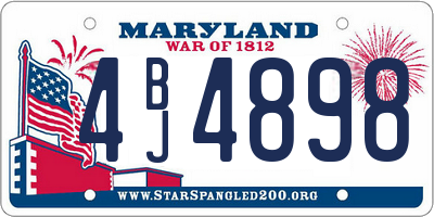 MD license plate 4BJ4898