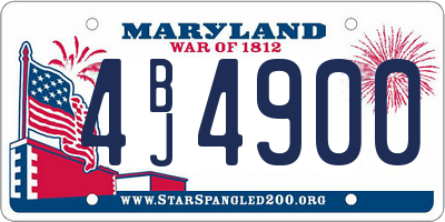 MD license plate 4BJ4900