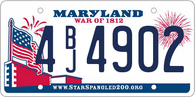 MD license plate 4BJ4902