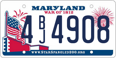 MD license plate 4BJ4908