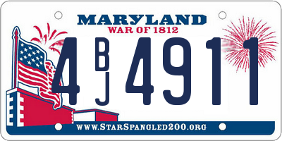 MD license plate 4BJ4911
