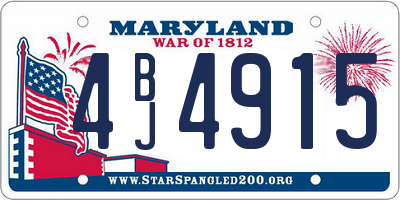 MD license plate 4BJ4915