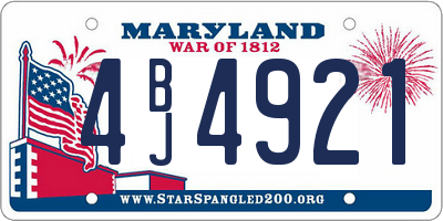 MD license plate 4BJ4921