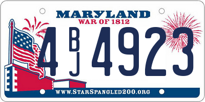 MD license plate 4BJ4923