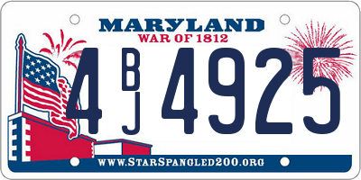 MD license plate 4BJ4925