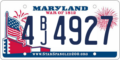 MD license plate 4BJ4927