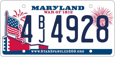 MD license plate 4BJ4928