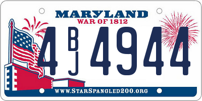 MD license plate 4BJ4944