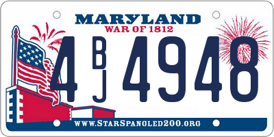 MD license plate 4BJ4948