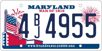 MD license plate 4BJ4955