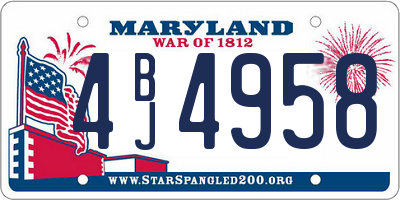 MD license plate 4BJ4958