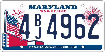 MD license plate 4BJ4962