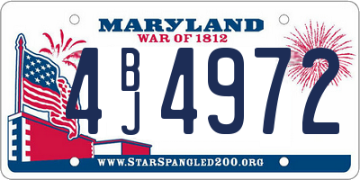 MD license plate 4BJ4972