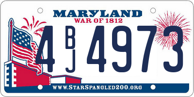 MD license plate 4BJ4973