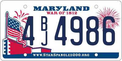 MD license plate 4BJ4986