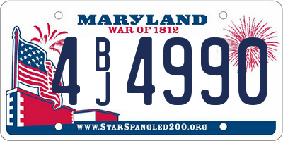 MD license plate 4BJ4990
