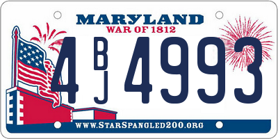 MD license plate 4BJ4993