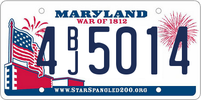 MD license plate 4BJ5014