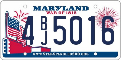 MD license plate 4BJ5016