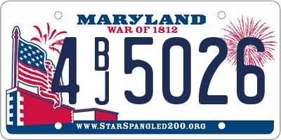 MD license plate 4BJ5026