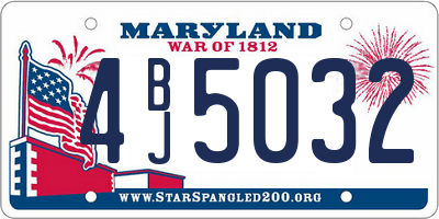 MD license plate 4BJ5032