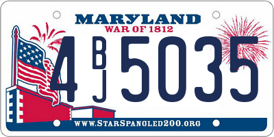 MD license plate 4BJ5035
