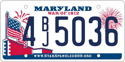 MD license plate 4BJ5036