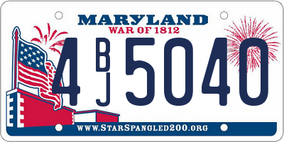 MD license plate 4BJ5040