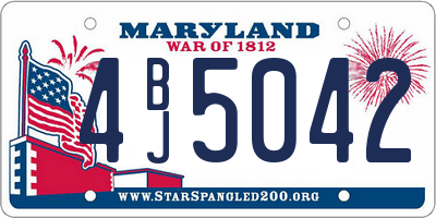 MD license plate 4BJ5042