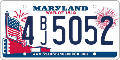 MD license plate 4BJ5052