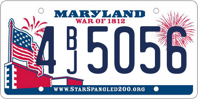 MD license plate 4BJ5056