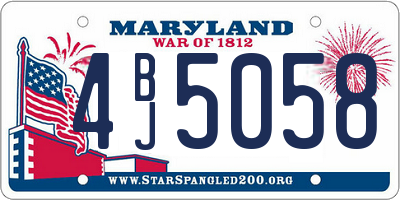 MD license plate 4BJ5058