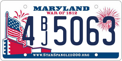 MD license plate 4BJ5063