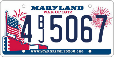MD license plate 4BJ5067