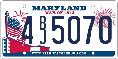 MD license plate 4BJ5070