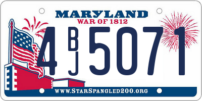 MD license plate 4BJ5071