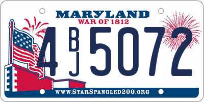MD license plate 4BJ5072