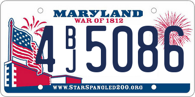 MD license plate 4BJ5086
