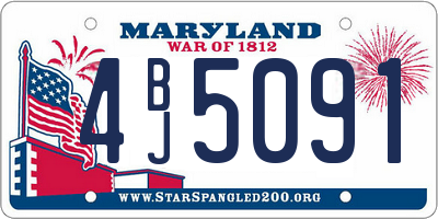 MD license plate 4BJ5091