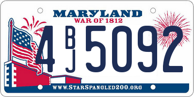 MD license plate 4BJ5092