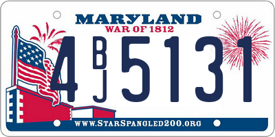 MD license plate 4BJ5131