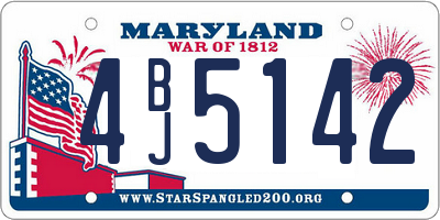 MD license plate 4BJ5142