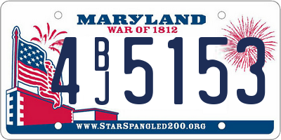 MD license plate 4BJ5153