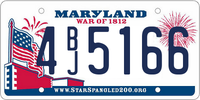 MD license plate 4BJ5166