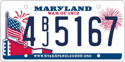 MD license plate 4BJ5167